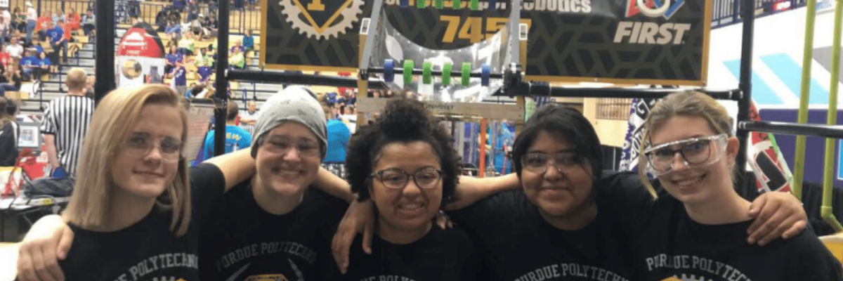 Girls at the PPHS robotics competition