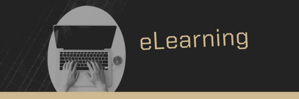 computer with elearning text