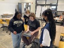 Purdue Polytechnic High School allows students to pitch ideas for clubs and classes. Raina (left) created an environmental club that could eventually become part of the curriculum